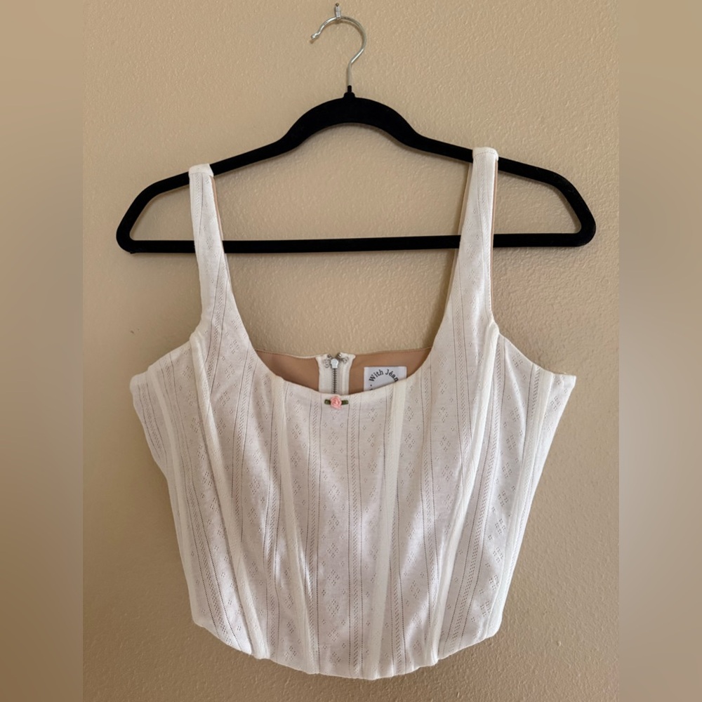 With Jean Cindy Corset White Pointelle Size
M